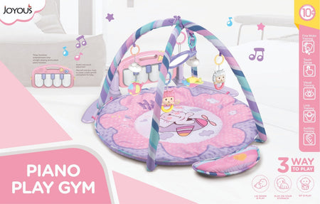 3 Ways To Play Baby's Piano Gym/Play Mat Pink