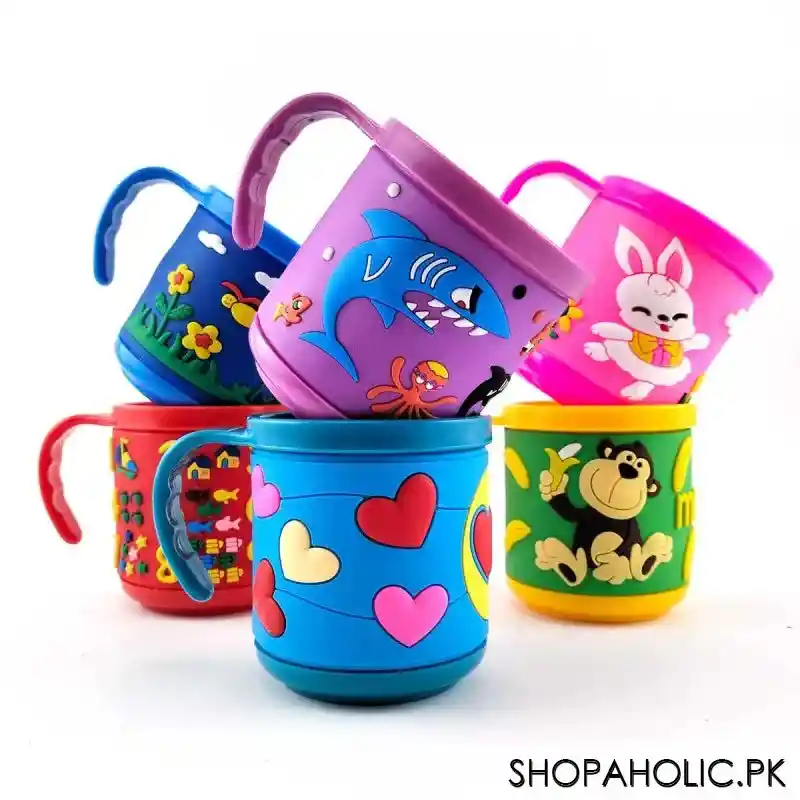 3d rubber printed designer plastic mug for kids image2