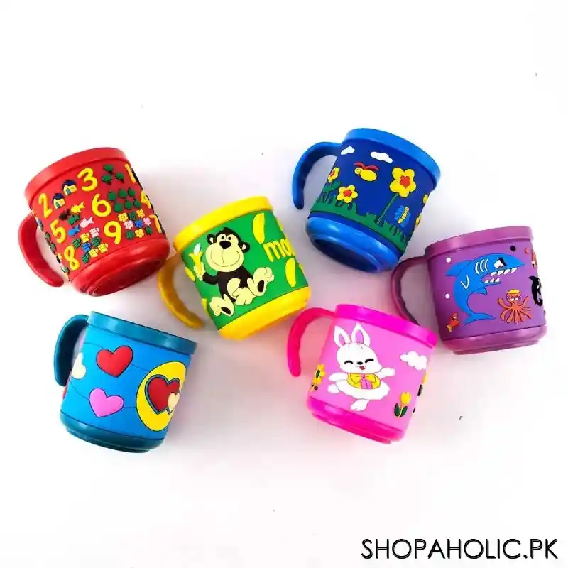 3d rubber printed designer plastic mug for kids image3