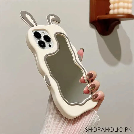 3d silicone cute rabbit mirror case soft cover for iphone image6