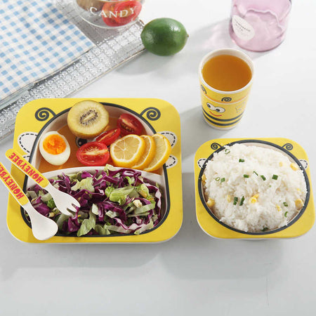 Bamboo Fiber 5 Pcs Tableware Set Honey Bee