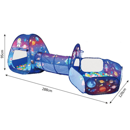 3 in 1 Space Ball Pit Tunnel Tent House + Free 50 Balls 3023