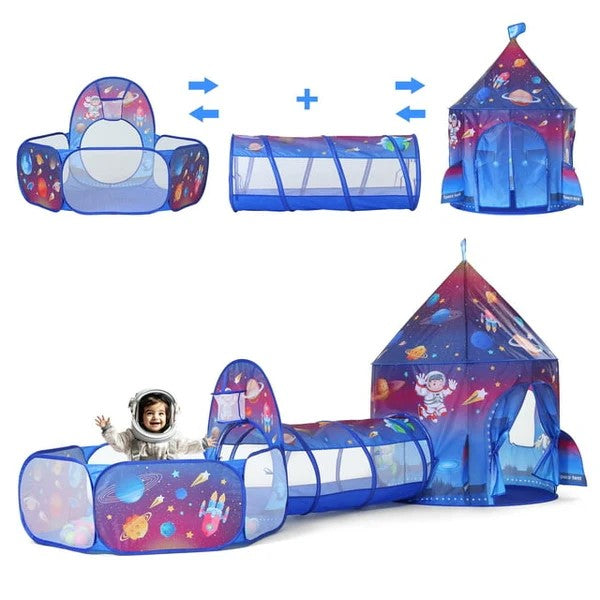 3 in 1 Space Castle Tent House For Kids + Free 50 Balls 3033