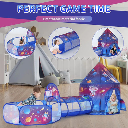 3 in 1 Space Castle Tent House For Kids + Free 50 Balls 3033