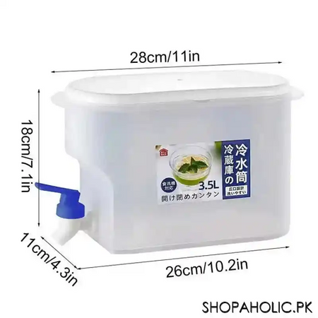 3l cold beverage dispenser water drink bucket with lid and faucet for refrigerator image2