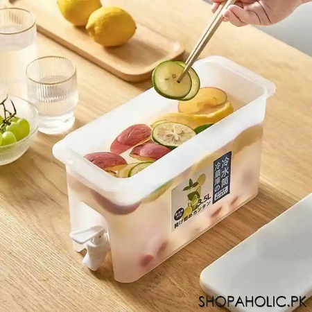 3l cold beverage dispenser water drink bucket with lid and faucet for refrigerator image3