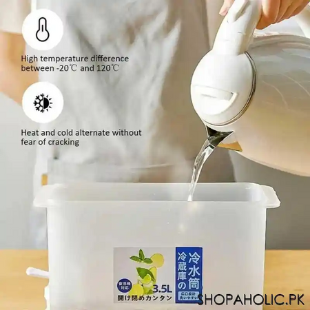 3l cold beverage dispenser water drink bucket with lid and faucet for refrigerator image5