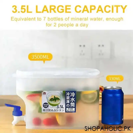 3l cold beverage dispenser water drink bucket with lid and faucet for refrigerator image7