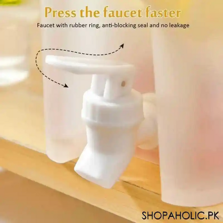 3l cold beverage dispenser water drink bucket with lid and faucet for refrigerator image8