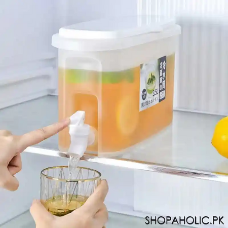3l cold beverage dispenser water drink bucket with lid and faucet for refrigerator main image