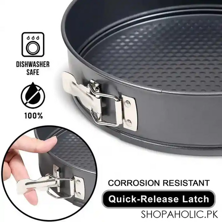 3pcs round shape non stick cake mould with removable base image2