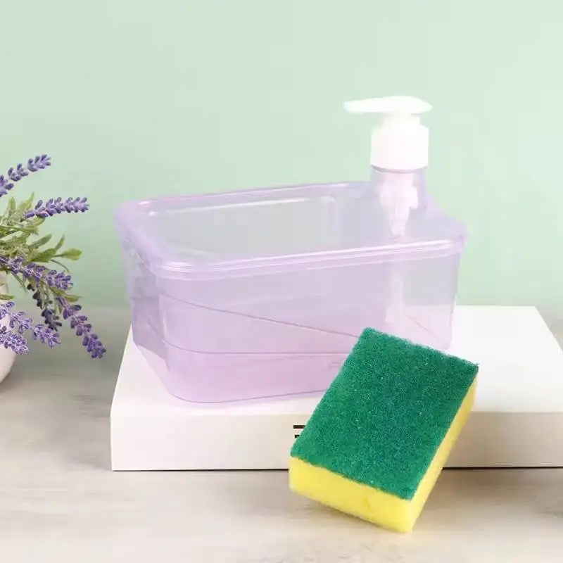 2-in-1 Soap Dispenser and Sponge Holder – Kitchen Sink Organizer with Included Sponge image 6