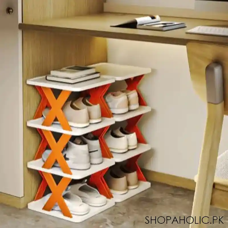 4/5/6 layer stackable vertical space saving shoe storage rack organizer image2
