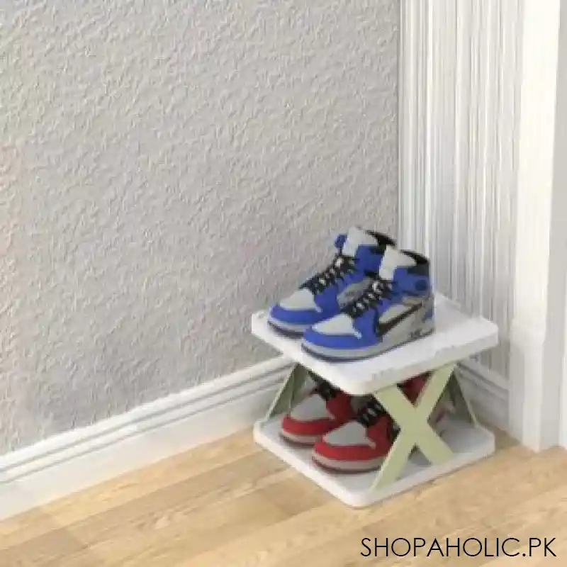 4/5/6 layer stackable vertical space saving shoe storage rack organizer image3