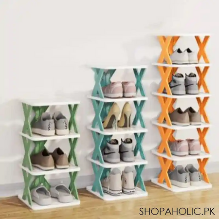 4/5/6 layer stackable vertical space saving shoe storage rack organizer main image