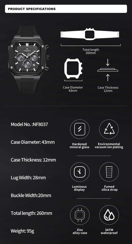 Naviforce NF-8037 Square Chronograph Edition image 4