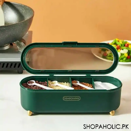 4 grids seasoning storage spice jar box image3