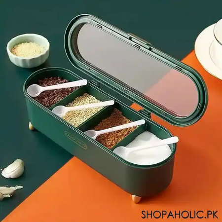 4 grids seasoning storage spice jar box image5