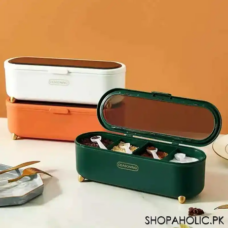 4 grids seasoning storage spice jar box main image