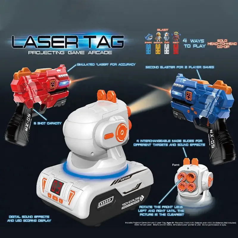 2-in-1 Laser Tag Gun – Interactive Challenge with Projected Targets