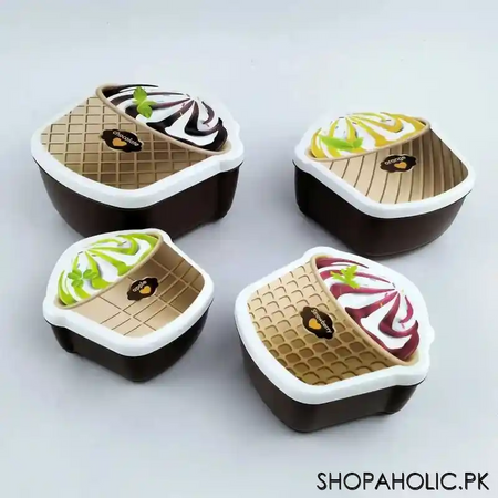 4 pcs ice cream style plastic lunch box main image