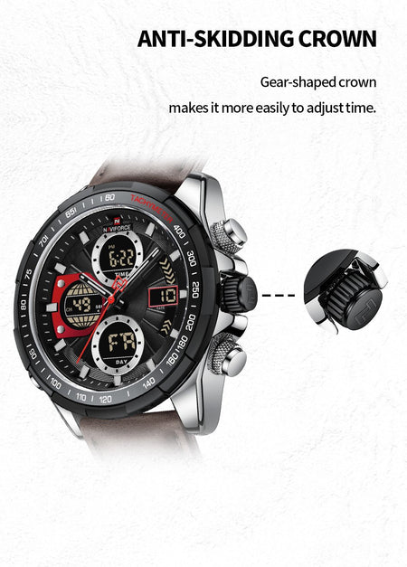Overfly 9197 Naviforce Analog-Digital Dual Time Chronograph Watch image 3