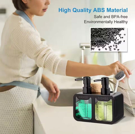 4 in 1 manual press liquid dish and hand soap dispenser image 3