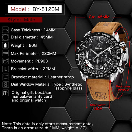 Benyar BY-5120 Chronograph Date Edition Image 4