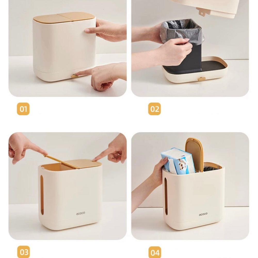 2 in 1 tissue box with trash can holder image 3
