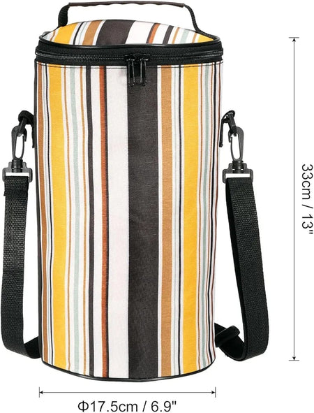 Striped Zipper Lunch Box Insulation Bag - image 5