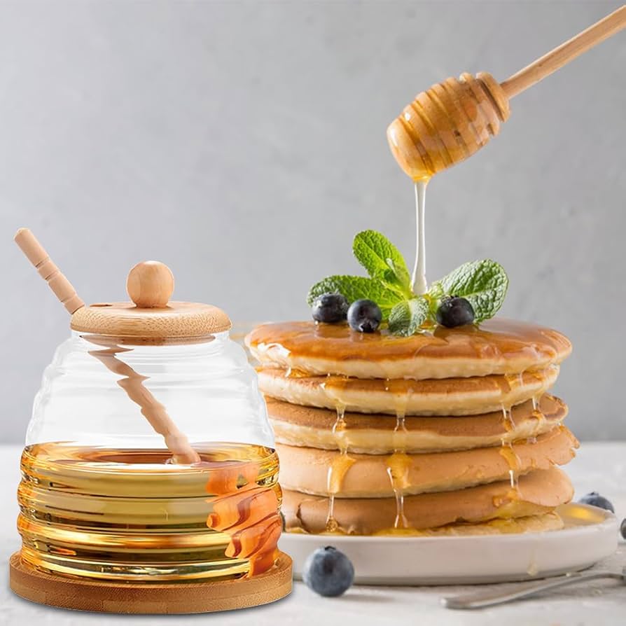 Glass Honey Pot With Spoon - Main Image