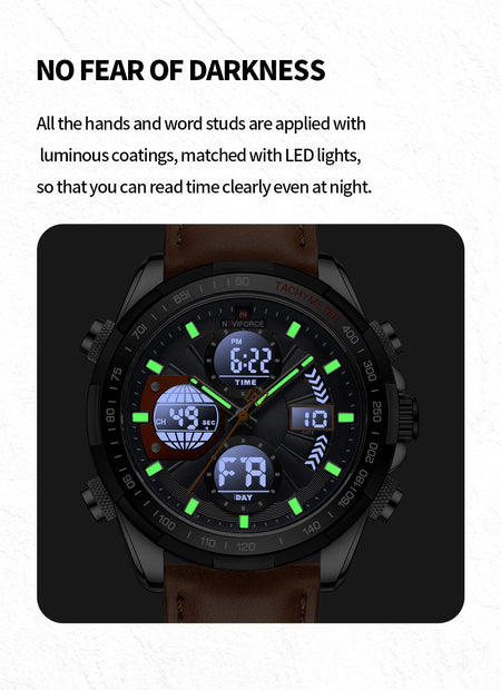 Overfly 9197 Naviforce Analog-Digital Dual Time Chronograph Watch image 5