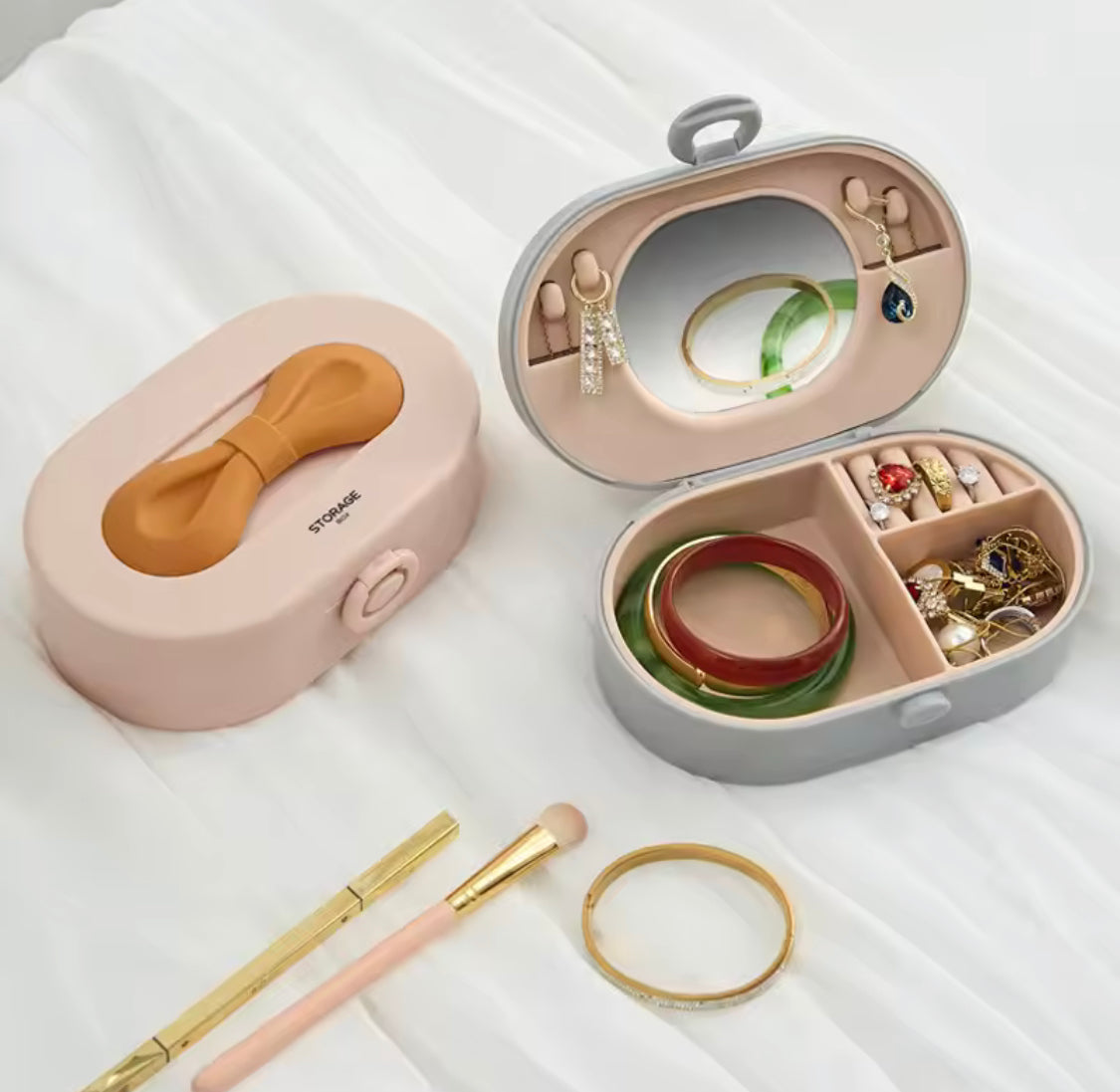 Potable Bowknot Jewellery Organiser Box - image 1