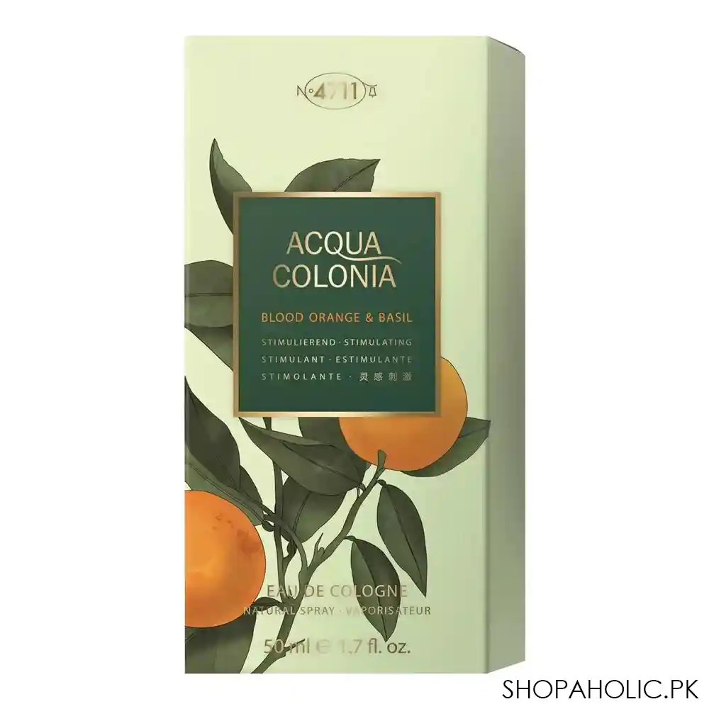 4711 acqua colonia blood orange & basil eau de cologne, for men & women, 50ml image2