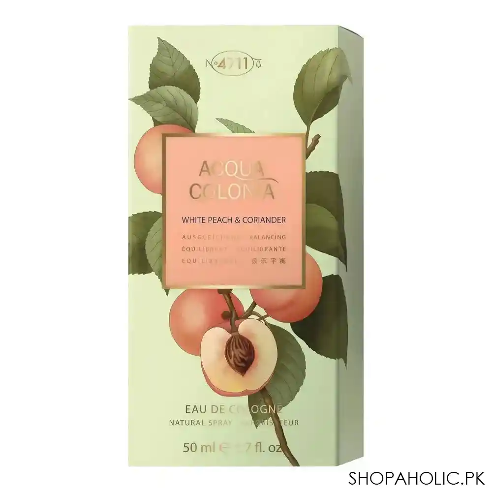 4711 acqua white peach & coriander eau de cologne, for women, 50ml image2