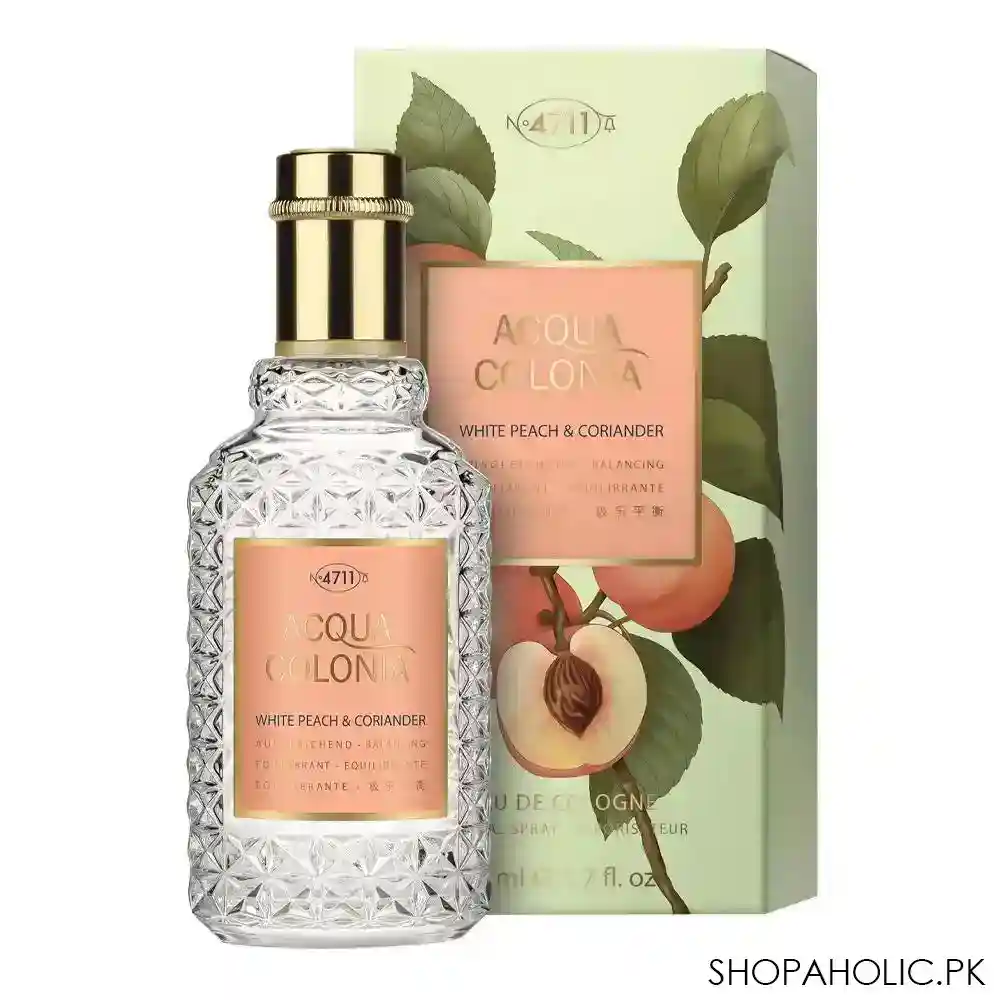 4711 acqua white peach & coriander eau de cologne, for women, 50ml main image