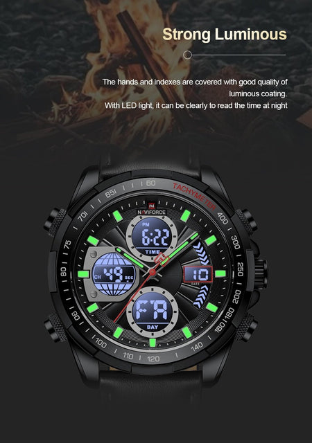 Overfly 9197 Naviforce Analog-Digital Dual Time Chronograph Watch image 9