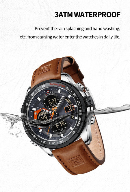 Overfly 9197 Naviforce Analog-Digital Dual Time Chronograph Watch image 6