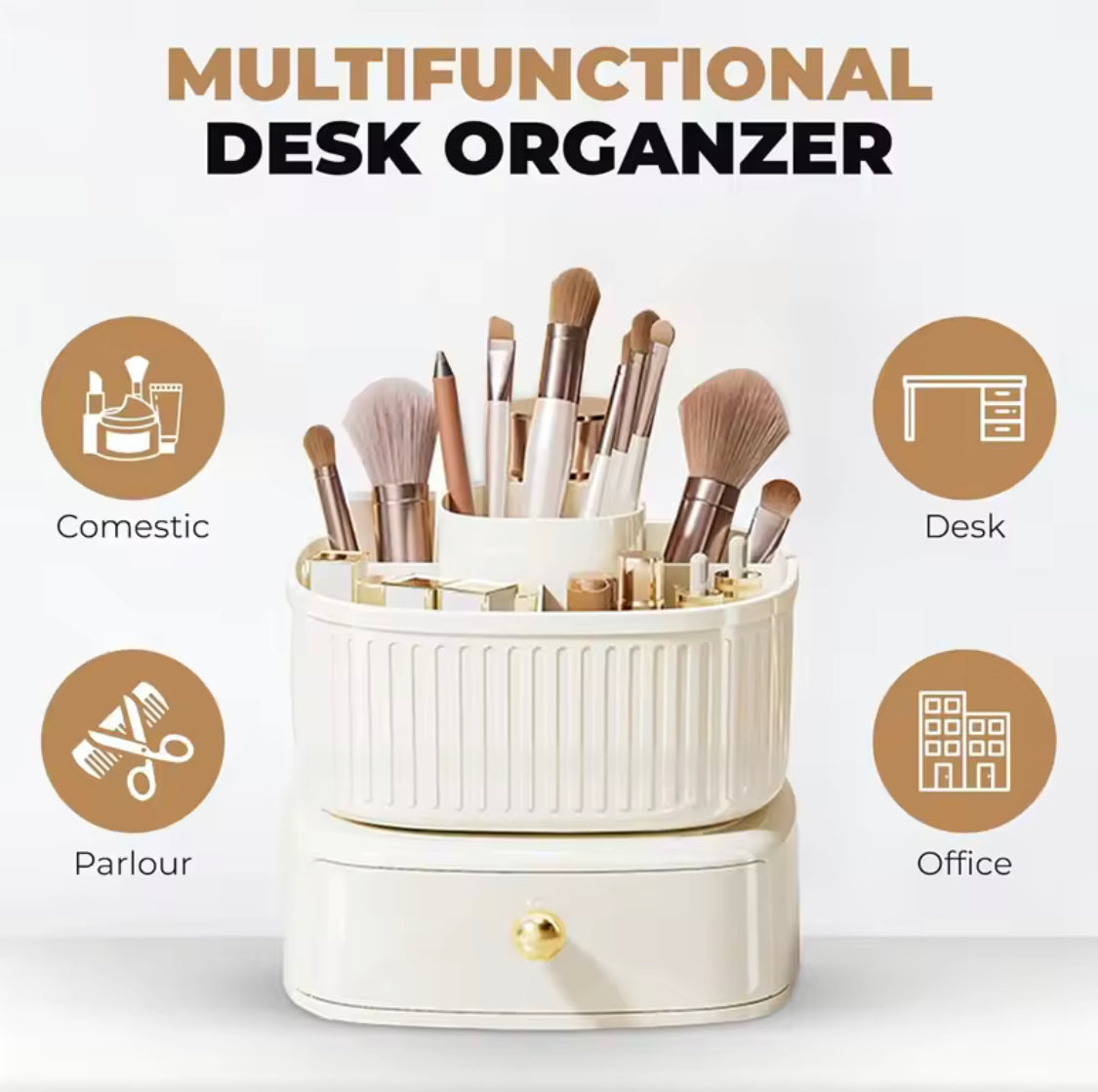 5 grid spinning makeup organizer image 2