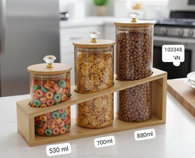 set of 3 elegant canister set image 2