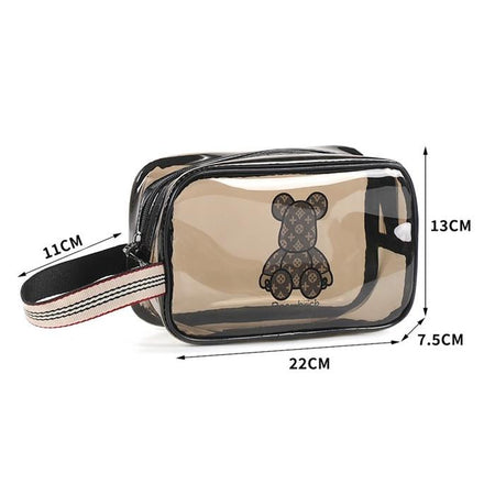 set of 3 transparent bear cosmetic pouch image 11
