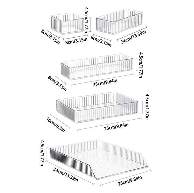 4pcs Acrylic Desk Drawer Organizers Set - image 6