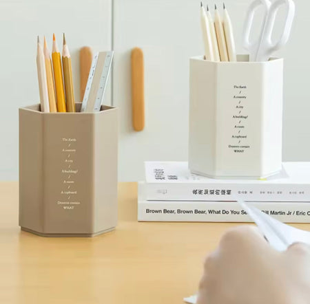 set of 3 hexagonal design pen holder image 4