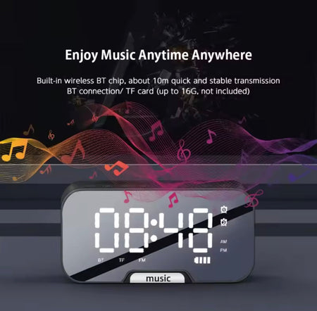 rechargeable alarm clock with speaker image 7
