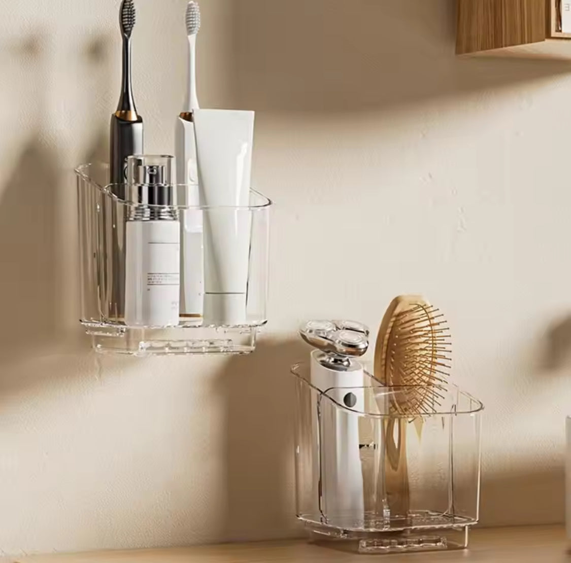 3 slots toothbrush holder with drain tray main image