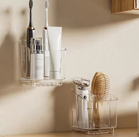 3 slots toothbrush holder with drain tray main image