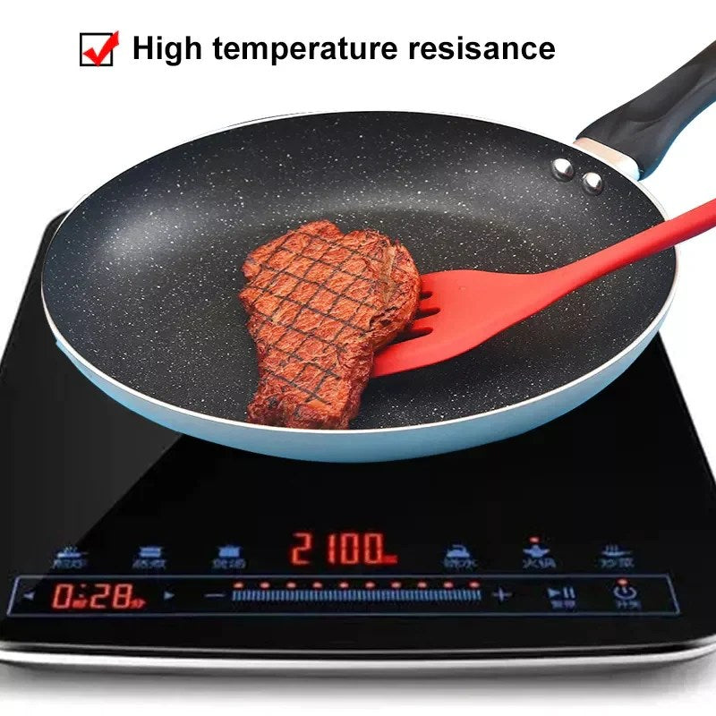 Durable Silicone Flipper Spatula for Safe Non-Stick Pan Cooking (3 Hole). image 2