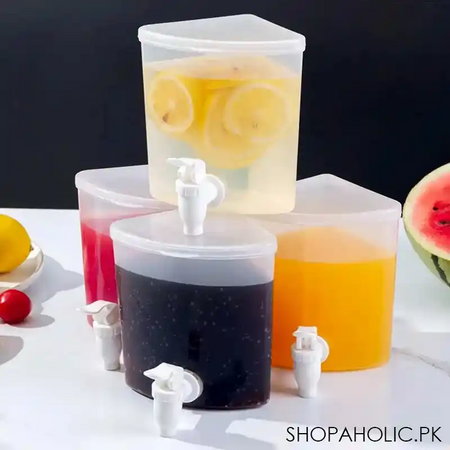 4l 4 tanks 360 rotating cold dispenser with lids and 4 faucets for refrigerator image4
