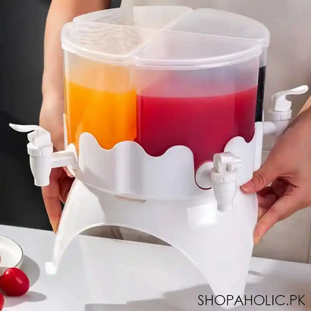 4l 4 tanks 360 rotating cold dispenser with lids and 4 faucets for refrigerator main image