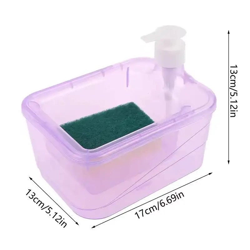 2-in-1 Soap Dispenser and Sponge Holder – Kitchen Sink Organizer with Included Sponge image 4